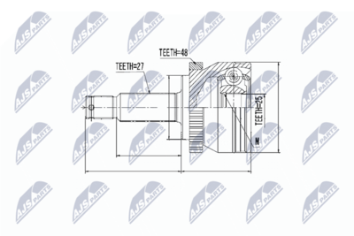 Шарнирный комплект, приводной вал NTY NPZ-HY-508