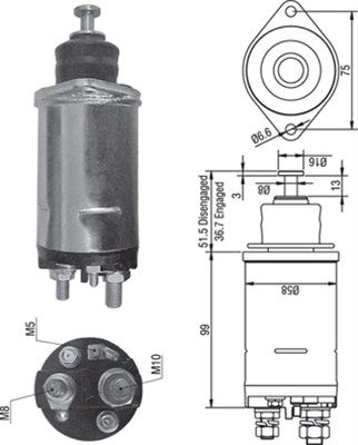 Ievilcējrelejs, Starteris MAGNETI MARELLI 940113050296