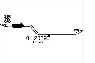 Труба выхлопного газа MTS 01.20590