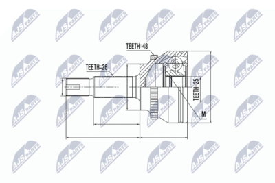 Шарнирный комплект, приводной вал NTY NPZ-TY-060