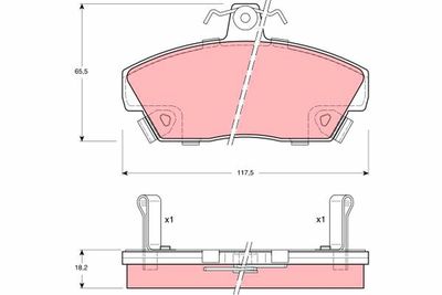 Комплект тормозных колодок, дисковый тормоз TRW GDB497
