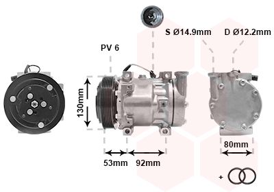 Компрессор, кондиционер VAN WEZEL 0100K009