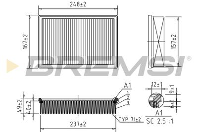 Воздушный фильтр BREMSI FA1361