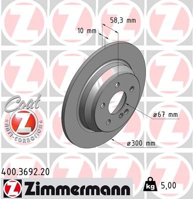 Bremžu diski ZIMMERMANN 400.3692.20