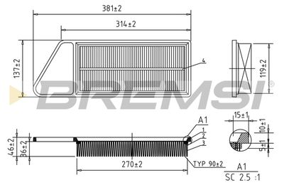 Воздушный фильтр BREMSI FA0577