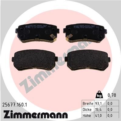 Bremžu uzliku kompl., Disku bremzes ZIMMERMANN 25677.160.1