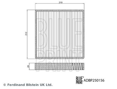 Filtrs, Salona telpas gaiss BLUE PRINT ADBP250156
