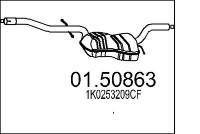 Средний глушитель выхлопных газов MTS 01.50863