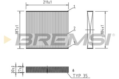Фильтр, воздух во внутренном пространстве BREMSI FC0908