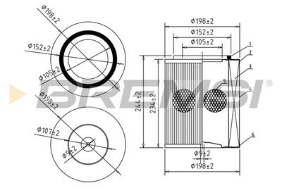 Воздушный фильтр BREMSI FA2198