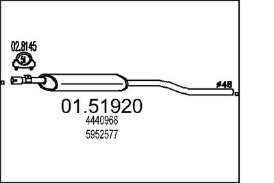 Средний глушитель выхлопных газов MTS 01.51920