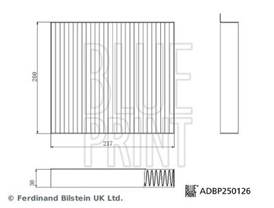 Filtrs, Salona telpas gaiss BLUE PRINT ADBP250126