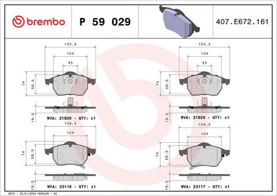 klocki ham. BAIC/BAIC BJEV/SAAB BREMBO P 59 029