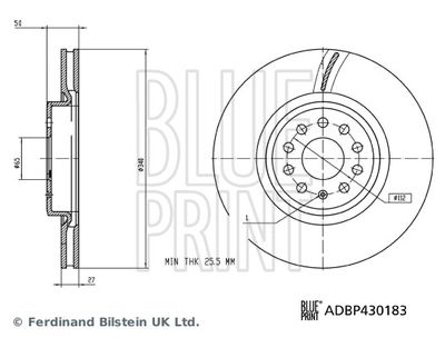 Тормозной диск BLUE PRINT ADBP430183