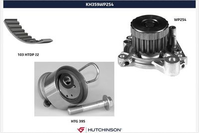 Ūdenssūknis + Zobsiksnas komplekts HUTCHINSON KH 359WP254
