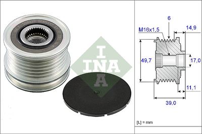 Механизм свободного хода генератора Schaeffler INA 535 0050 10