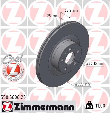 Bremžu diski ZIMMERMANN 550.5606.20
