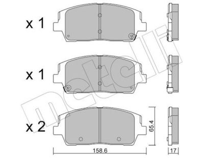 Bremžu uzliku kompl., Disku bremzes METELLI 22-1244-0