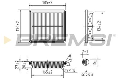 Воздушный фильтр BREMSI FA2035