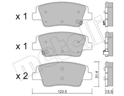 Комплект тормозных колодок, дисковый тормоз METELLI 22-1360-0