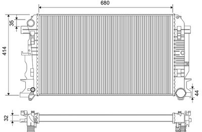 Радиатор, охлаждение двигателя VALEO 701475