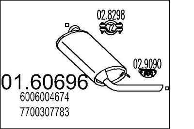 Глушитель выхлопных газов конечный MTS 01.60696