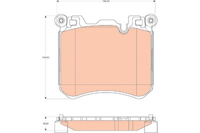 Bremžu uzliku kompl., Disku bremzes TRW GDB1826