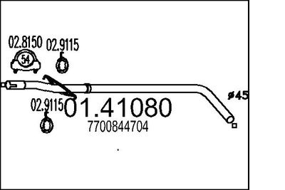 Izplūdes caurule MTS 01.41080