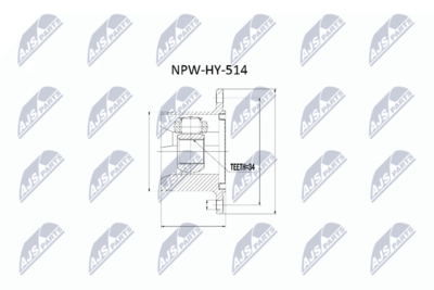 Шарнирный комплект, приводной вал NTY NPW-HY-514