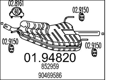 Глушитель выхлопных газов конечный MTS 01.94820