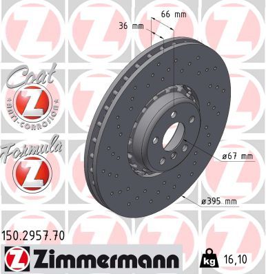 Bremžu diski ZIMMERMANN 150.2957.70
