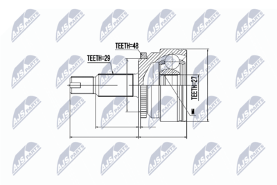 Шарнирный комплект, приводной вал NTY NPZ-LR-008