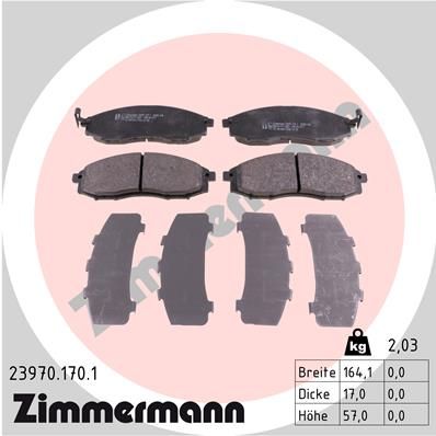 Bremžu uzliku kompl., Disku bremzes ZIMMERMANN 23970.170.1