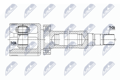 Šarnīru komplekts, Piedziņas vārpsta NTY NPW-VV-088