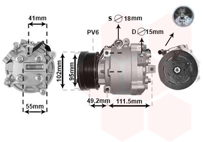 Компрессор, кондиционер VAN WEZEL 3201K701