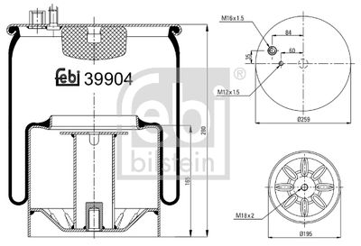 Pneimoatsperes spilvens, Pneimopiekare FEBI BILSTEIN 39904