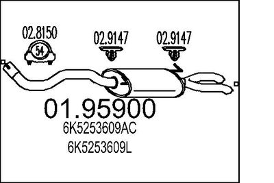 Глушитель выхлопных газов конечный MTS 01.95900