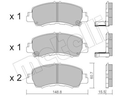 Bremžu uzliku kompl., Disku bremzes METELLI 22-1239-0