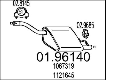 Глушитель выхлопных газов конечный MTS 01.96140
