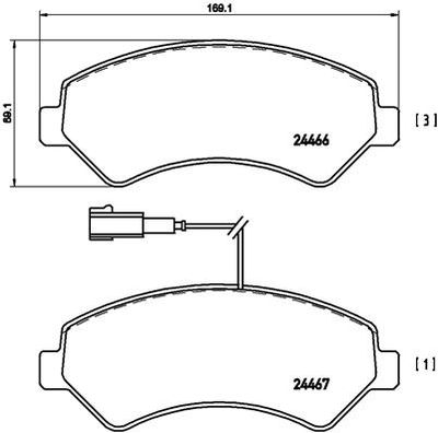Bremžu uzliku kompl., Disku bremzes BREMBO P 61 094