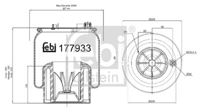 Pneimoatsperes spilvens, Pneimopiekare FEBI BILSTEIN 177933