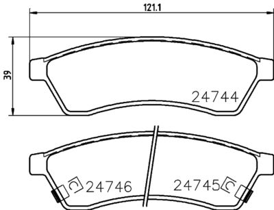 HELLA PAGID 8DB355014491 Bremžu uzliku kompl