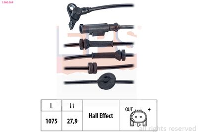 Датчик, частота вращения колеса EPS 1.960.164