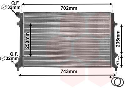 Радиатор, охлаждение двигателя VAN WEZEL 58002204
