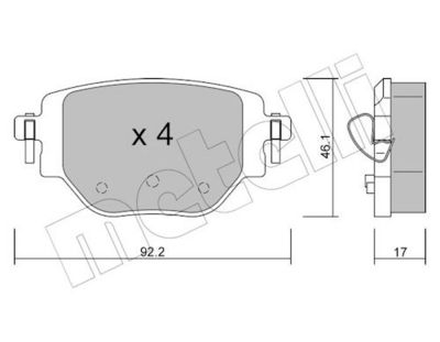 Bremžu uzliku kompl., Disku bremzes METELLI 22-1246-0