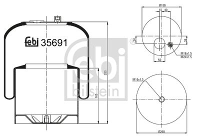 Pneimoatsperes spilvens, Pneimopiekare FEBI BILSTEIN 35691