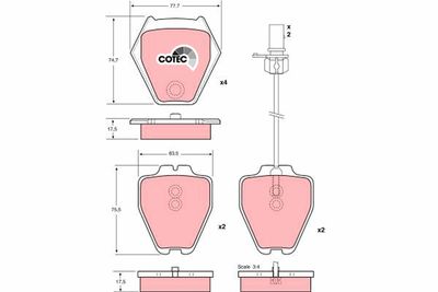 Комплект тормозных колодок, дисковый тормоз TRW GDB1381