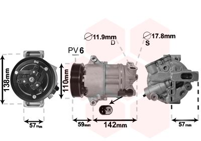 Компрессор, кондиционер VAN WEZEL 0100K133
