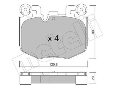 Bremžu uzliku kompl., Disku bremzes METELLI 22-1423-0