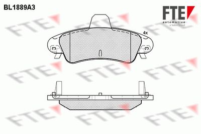 Bremžu uzliku kompl., Disku bremzes FTE 9010473